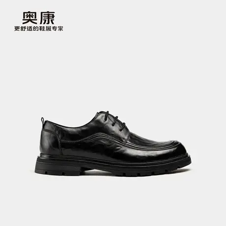 奥康 男鞋2025秋季新款商务休闲抓皱纹时尚系带皮鞋商品大图