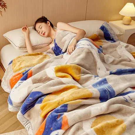 恒源祥双层毛毯春秋加厚拉舍尔毛毯冬季盖毯单人学生床上用厚毯子商品大图