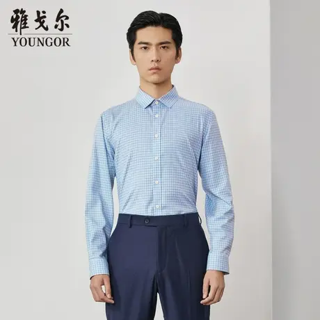 雅戈尔奥莱 商场同款男士长袖衬衫秋冬新款官方含羊毛长袖衬衫商品大图