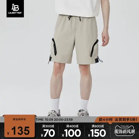 Lilbetter男士休闲裤2023新款短裤抽绳五分裤潮流中裤工装裤子LB商品大图