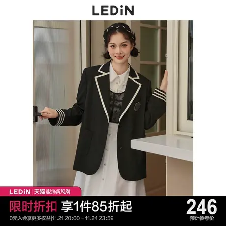 乐町学院风西装2023秋季新款外套女宽松C5BAC3H01商品大图