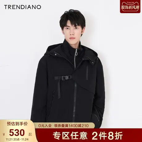 TRENDIANO官方潮牌男装秋冬立体解构充气囊磁吸扣夹棉短外套男士商品大图