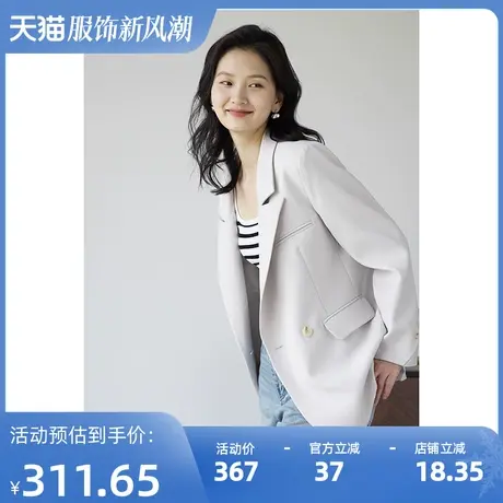 嘉茱莉2025年夏季新款西装外套女小个子宽松薄款西服上衣设计感商品大图