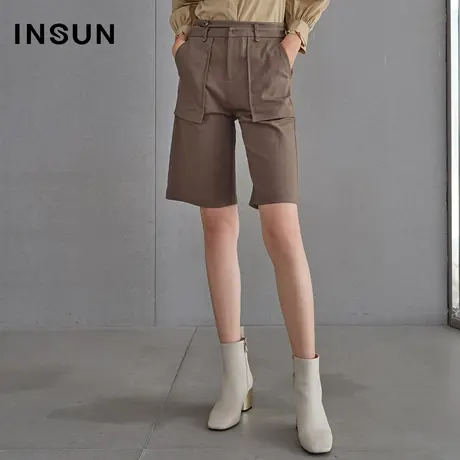 INSUN恩裳春季工装风收脚中裤短裤商品大图