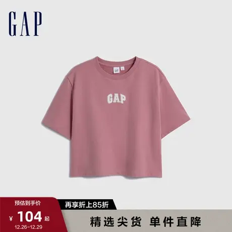 Gap女装早春LOGO运动短袖T恤时尚休闲学院风高级短款上衣857731图片