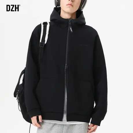 男士黑色重磅卫衣男连帽新款上衣衣服男款美式运动外套春秋连帽衫图片