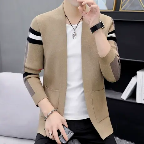 潮牌针织开衫男士秋季潮流休闲毛衣外套外穿线衣学生韩版帅气男装商品大图