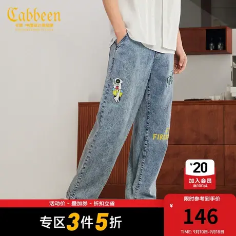 【FIREYE火眼系列】卡宾男装卡通牛仔裤夏新款字母印花潮男Y图片