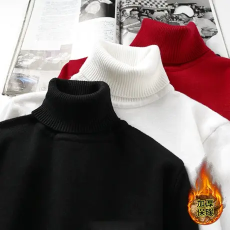 高领毛衣男士加厚秋冬季2023新款韩版潮流保暖针织打底衫内搭线衣商品大图