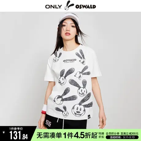 ONLY秋季迪士尼奥斯华联名款圆领印花T恤女|123201014商品大图