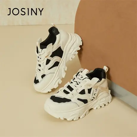 Josiny/卓诗尼厚底老爹鞋女款2024新款春季复古舒适运动休闲鞋子商品大图