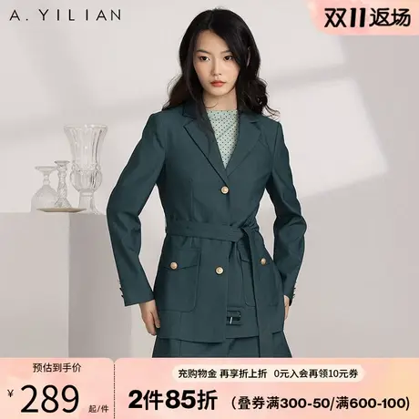 阿依莲秋冬新款西装外套女时尚通勤复古显瘦收腰气质小西服B3图片