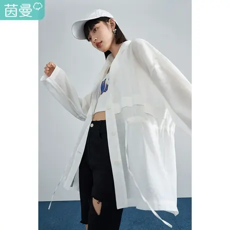 【商场同款】茵曼轻薄长袖外套女士2023春季新款显瘦宽松气质上衣图片