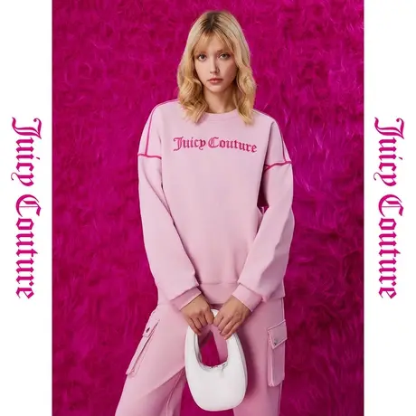 Juicy Couture橘滋23秋冬款绣花撞色出芽外套上衣女式品牌卫衣商品大图
