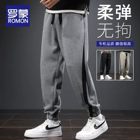 罗蒙束脚休闲裤男士宽松工装卫裤子男2023秋冬季新款潮牌加绒长裤商品大图