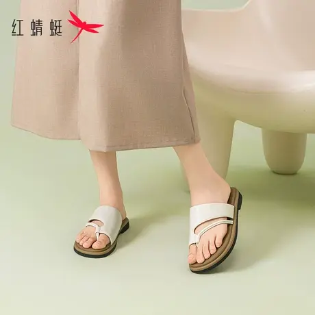 红蜻蜓拖鞋女2025夏季新款女鞋夹趾凉拖鞋子外穿平底休闲沙滩凉鞋图片