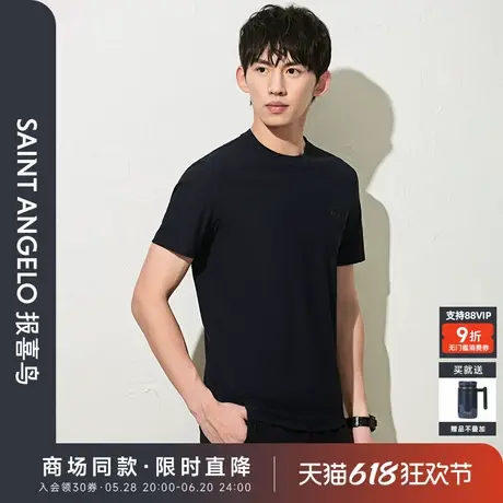 【商场同款】报喜鸟2025夏季新款男士生活休闲短袖T恤衫圆领短T男图片
