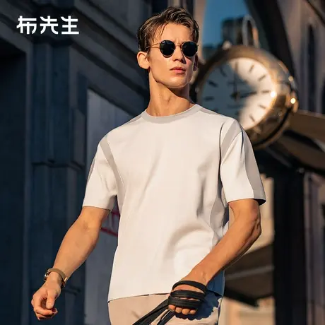 MrBu布先生廓形时尚拼色针织短袖2025春夏亲肤凉感t恤男装ET16161商品大图