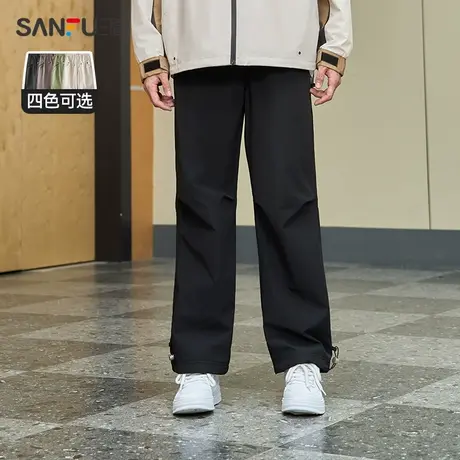三福2023冬季新款休闲裤男户外运动风伞兵裤宽松直筒长裤476171图片