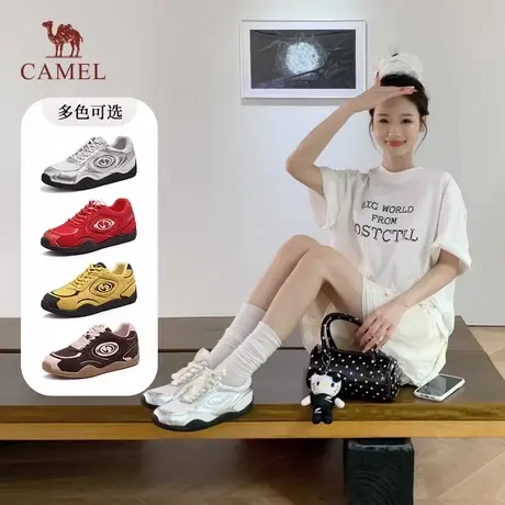 骆驼女鞋「月牙」情侣款复古舒适德训鞋商品大图