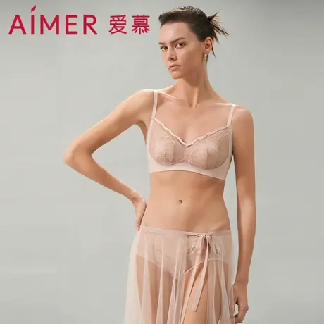 爱慕夏之风内衣女无钢圈薄款隐孔杯花瓣内衣蕾丝文胸AM139341商品大图