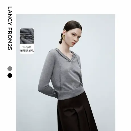【七七酱直播间】欧洲 纯羊毛针织衫内搭2025年春新款可外穿上衣商品大图