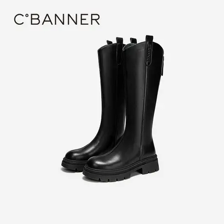 千百度厚底增高骑士靴女冬季新款瘦瘦靴透气长靴图片