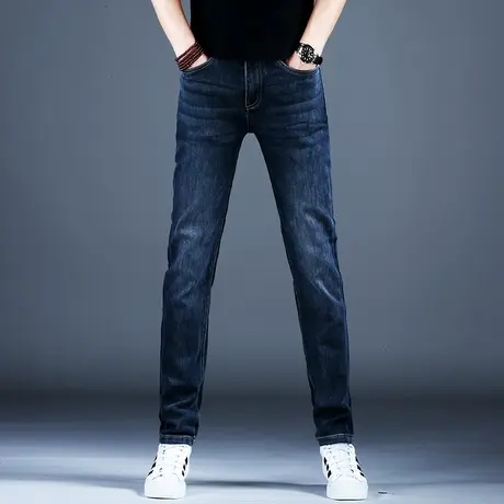 高档春秋款新款牛仔裤男款直筒修身裤子潮流男士休闲男裤高端潮牌商品大图