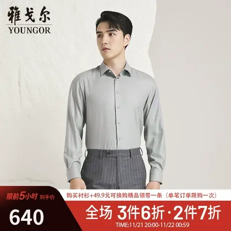 【商场同款】雅戈尔男士衬衫秋冬新款官方商务休闲长袖衬衫S3893商品大图