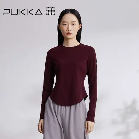 蒲PUKKA 秋季女装高弹显瘦打底长袖T恤图片