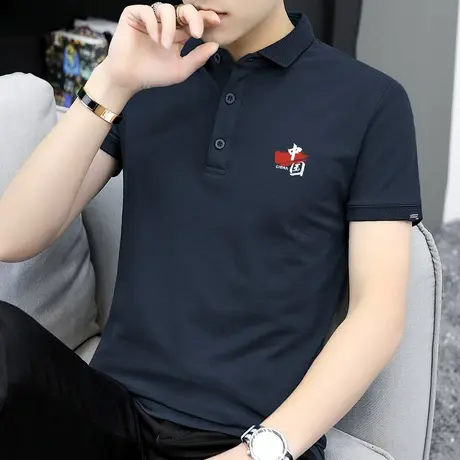 翻领polo衫带领短袖t恤男装商务夏季保罗上衣服中国潮牌有领半袖商品大图