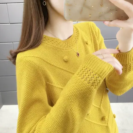 女装2024年新款女上衣薄款春季针织衫宽松长袖衣镂空针织罩衫毛衣图片