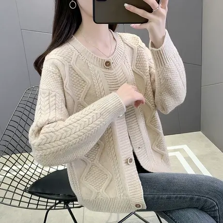 秋季新款针织开衫外套女2023年新款毛衣开衫宽松女上衣春秋外穿潮商品大图