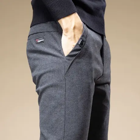 弹力商务休闲长裤男士修身小脚春季秋冬款春秋款男裤子2024年新款商品大图