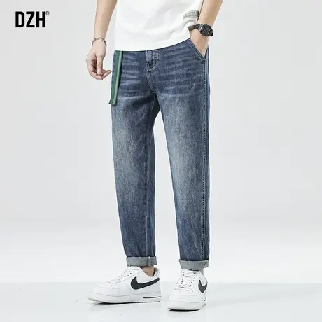 男士休闲蓝色牛仔裤男春夏裤子直筒宽松2023年新款大码男裤休闲裤商品大图