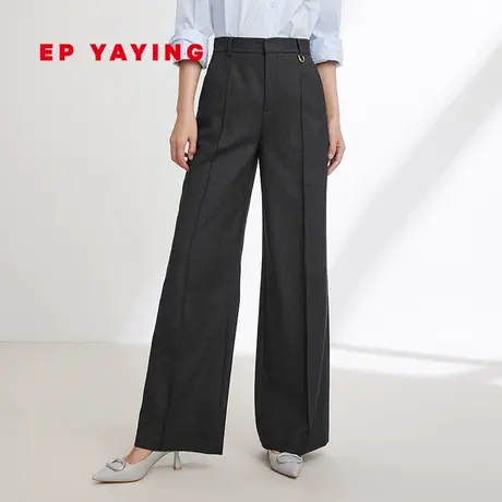 EP YAYING雅莹女装 美利奴纯羊毛阔腿西装裤 2024早春新品6429A图片