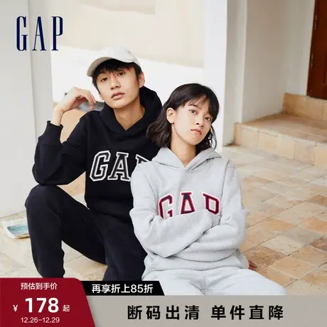 Gap男女装春季2024新款LOGO美式复古连帽法式圈织软卫衣892186图片