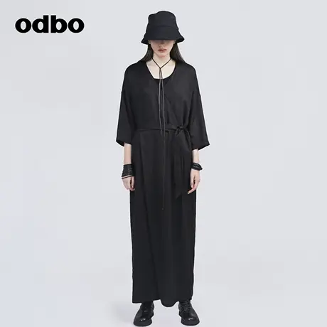 odbo/欧迪比欧原创设计休闲气质高腰连体裤女早秋2023新款阔腿裤图片
