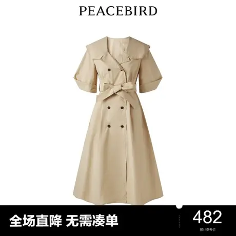 【商场同款】太平鸟女装2023秋季新款简约风衣式连衣裙A1FAD3220图片