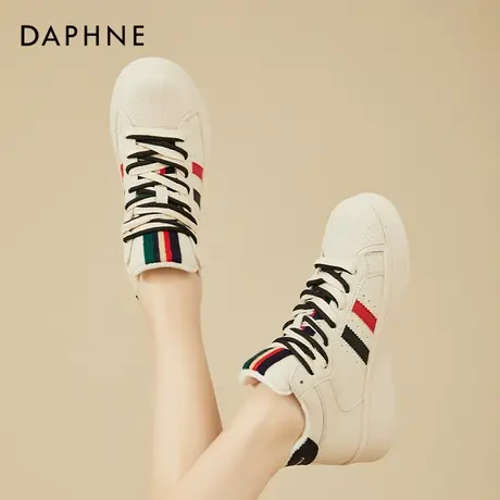 达芙妮厚底高帮鞋女2023秋季新款百搭增高透气加绒运动休闲板鞋商品大图