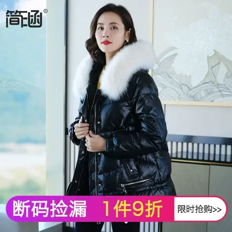 羽绒服女款2021年冬季新款棉衣棉袄毛领连帽修身休闲时尚保暖外套商品大图