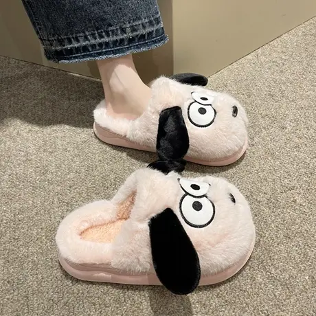 网红包头拖鞋女外穿2023秋季新款毛绒厚底防滑居家炸街包头毛毛拖商品大图