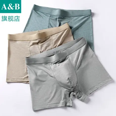 A＆Bab内裤【2条装】男士平脚裤莫代尔弹力中腰抗菌四脚裤M501图片