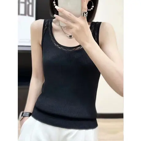 黑色小吊带西装内搭打底背心女夏外穿美背爆款修身无袖甜辣风上衣图片