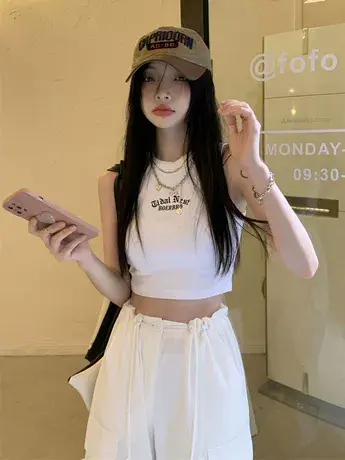 新款刺绣内搭吊带背心女修身显瘦美背辣妹抹胸外穿裹胸短款小上衣商品大图