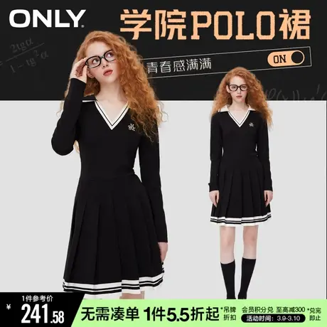 ONLY2023冬季新款非正式学院风减龄百褶裙连衣裙女|123360007图片