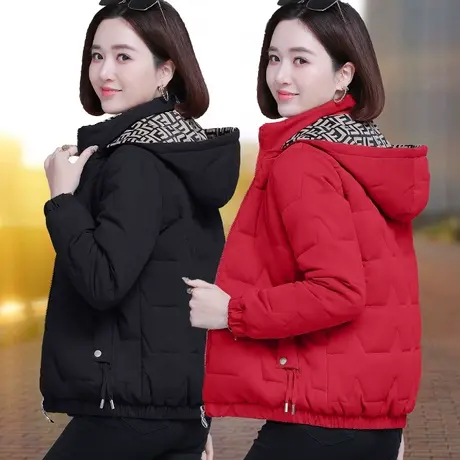 恋上17号加绒加厚棉服女冬季2022年新款中年妈妈小个子棉衣短款外图片