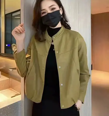 时尚百搭短款皮衣女2023早秋新款设计感韩版简约pu皮外套小个子潮图片