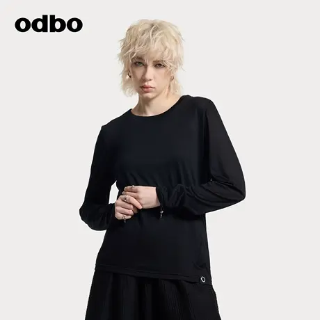 odbo/欧迪比欧原创无袖t恤女2025新款宽松上衣设计感小众圆领百搭图片