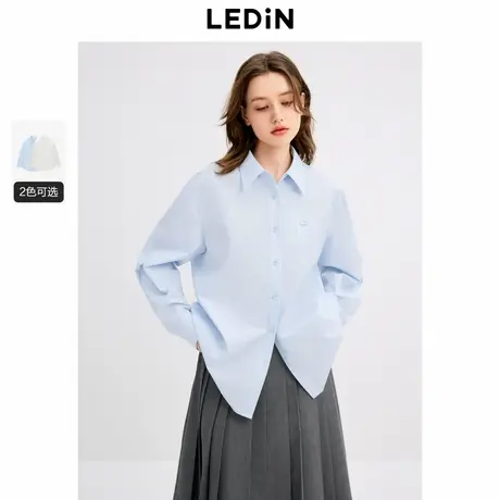 乐町袖子设计衬衫新款秋季长袖简约百搭时尚休闲少女感上衣商品大图